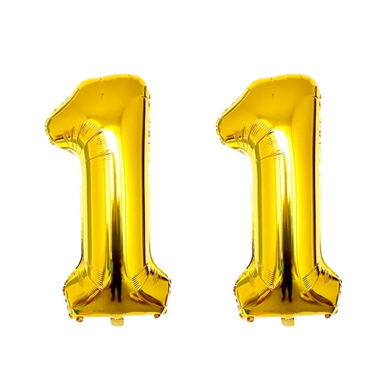 2Pcs 32 Inch Gold Silver Black Blue Red Helium Foil Number Balloon 10 11 12 13 14 15 Happy Birthday Party Decoration Supplies