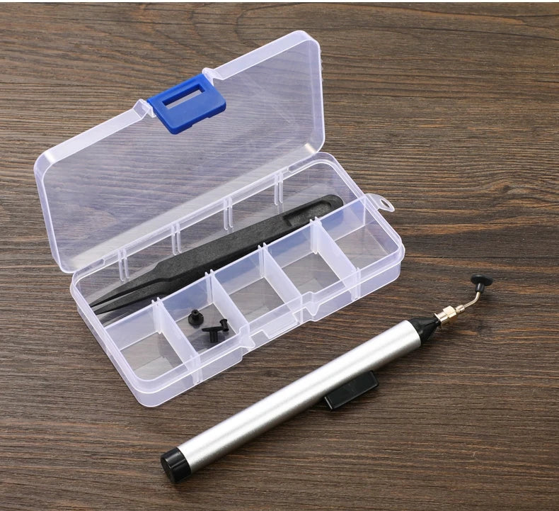 IC SMD Vacuum Suction Pen Remover Sucker Pump IC SMD Tweezer Pick Up Tool Solder Desoldering with 3 Suction Header Dropship