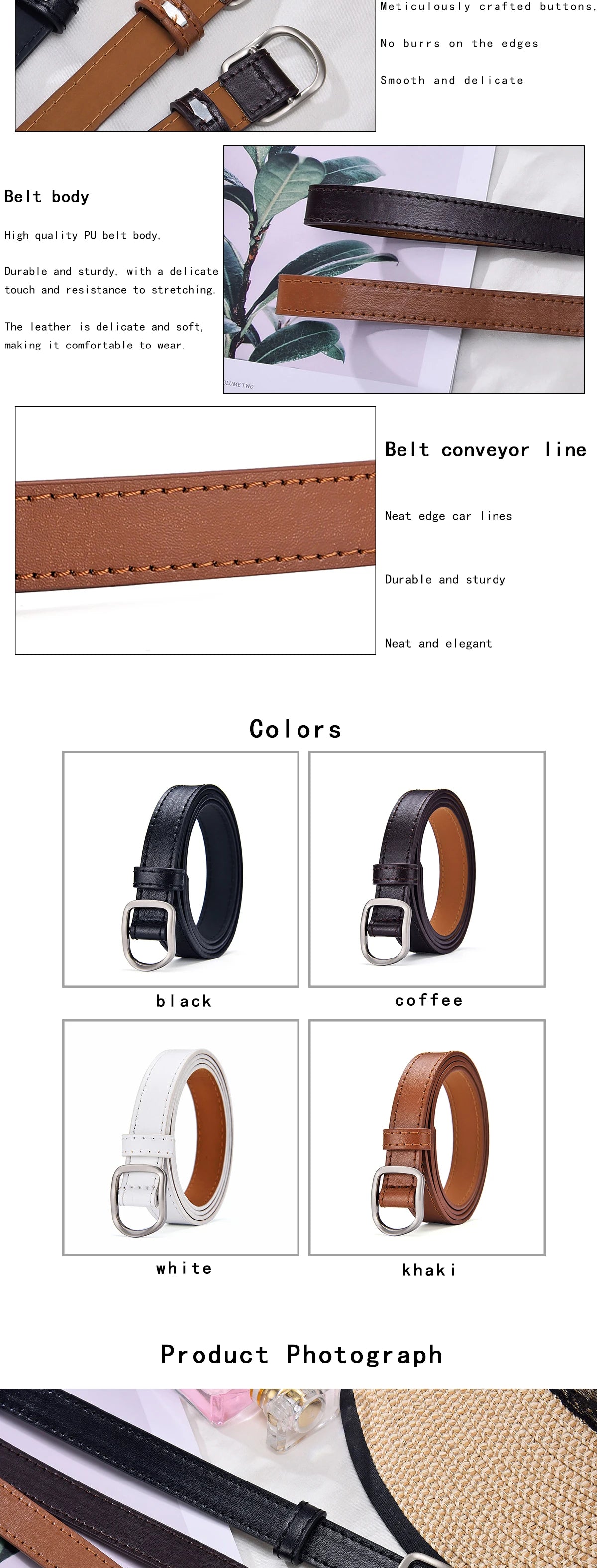 Lazy Belt Casual Simple Perforated Women'S Belt Paired With Jeans Men'S Belt Pu Leather Belt