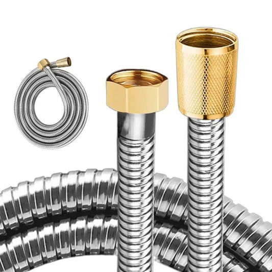Stainless Steel Shower Hose Brass Nut Explosion-proof Extension Tube High Pressure Reinforced Handheld Shower Head Hose Bathroom
