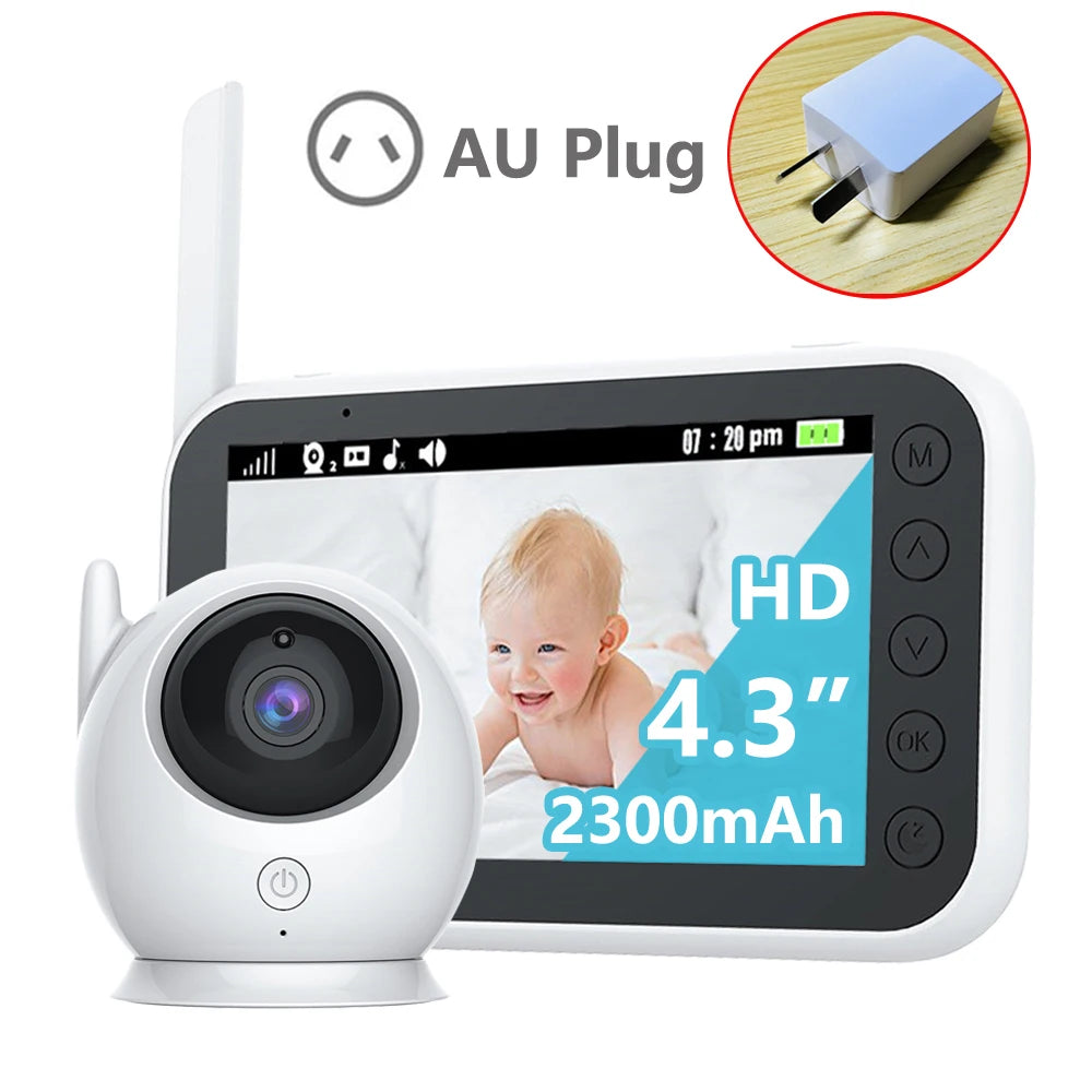 4.3 Inch Baby Monitor with 2000mAh Long Battery Life Video Wireless Camera and Audio Intercom Auto Night Vision Kids Babysitter