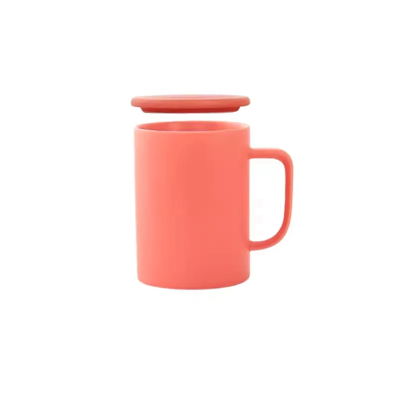 400/420/450/520ml European Ceramic Black Matte Large Capacity Mug High End Creative Simple Matte Coffee Cup with Spoon Water Cup