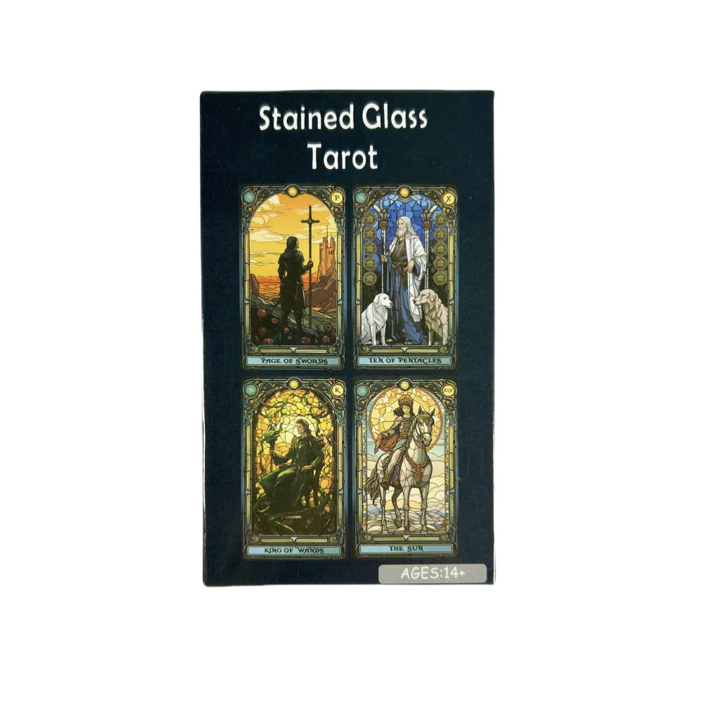 Complete Stained Glass Tarot Deck Cards For Family Party High Quality Fortune Telling Divination Tarot Cards Game