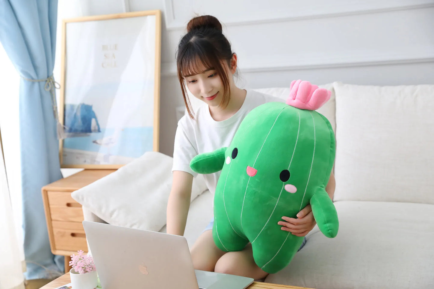 25/40/65cm Kawaii Simulation Cactus Plush Toy Cute Stuffed Plants Plushies Dolls Cartoon Soft Throw Pillow Kids Toys Home Decor