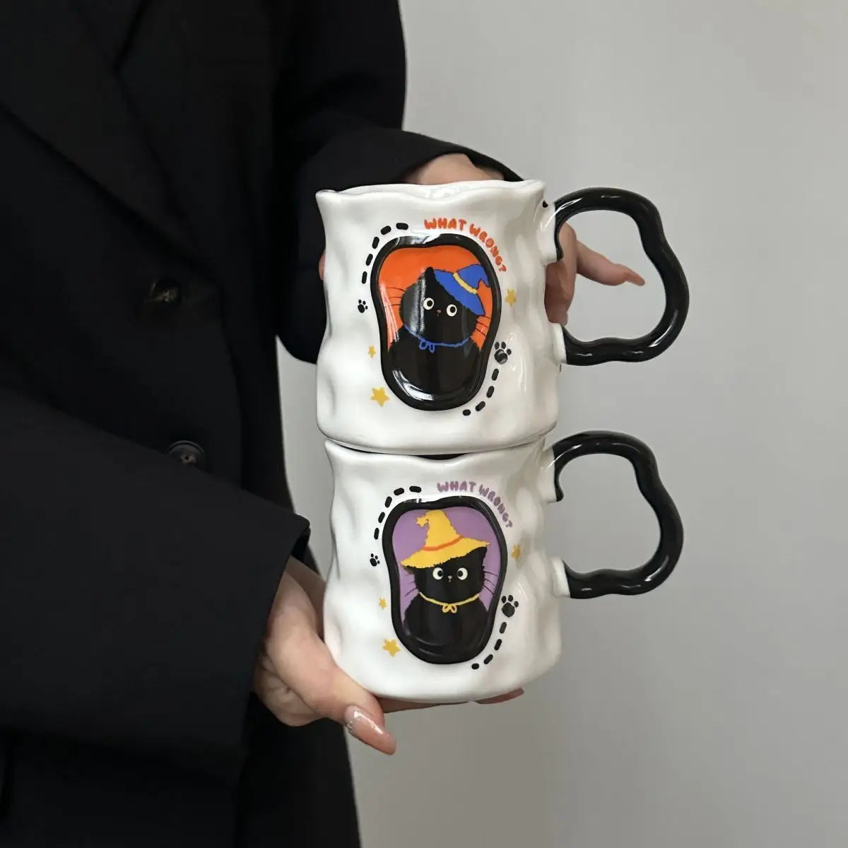 Irregular Cat Ceramic Mug, Birthday Gift Cup for Girlfriends and Girls, Creative Party Souvenir Gift Box Packaging Drinkware
