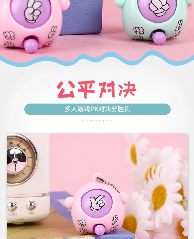Mini Egg Stone Paper Scissors Toy Colored Round Egg Cartoon Lovely Gift Key Chain Party Interactive Toy Stress Reliever