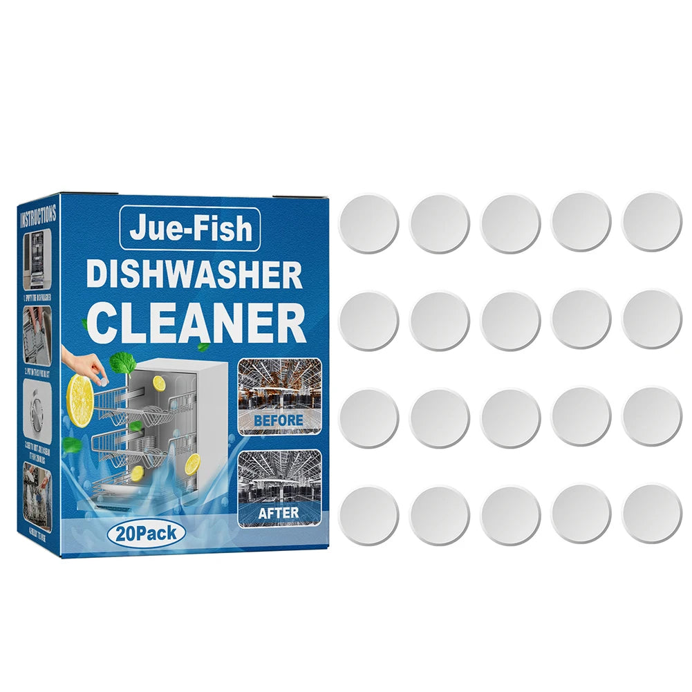 20-100PCS Dishwasher Cleaner Oil Dirt Removal Deodorizer Cleaning Tablet Limescale Remover High Efficient Kitchen Cleaning Tool