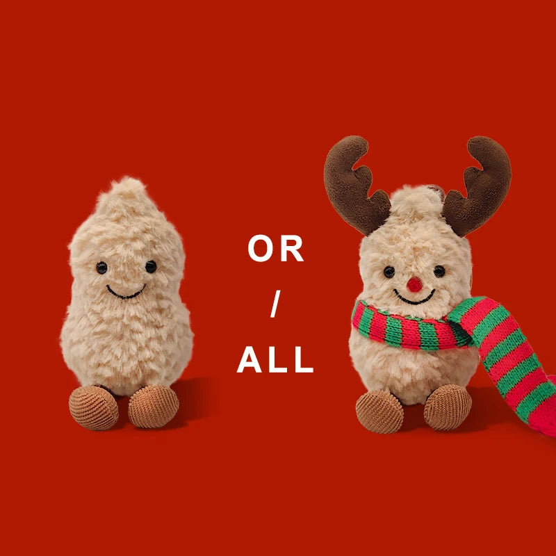 New Cartoon Peanut Doll Plush Stuffed Pendant Toy Simulation Fun Little Peanut Doll Living Room Home Decor Pendant Cute Gifts