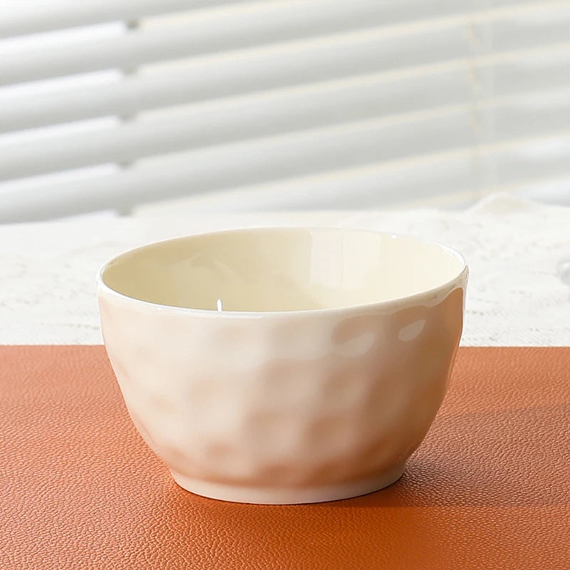 Household Solid Ceramic Rice Bowls 4.5 inch New Soup Tableware Cream Style Green Creative Underglaze Colour Instant Noodles Bowl