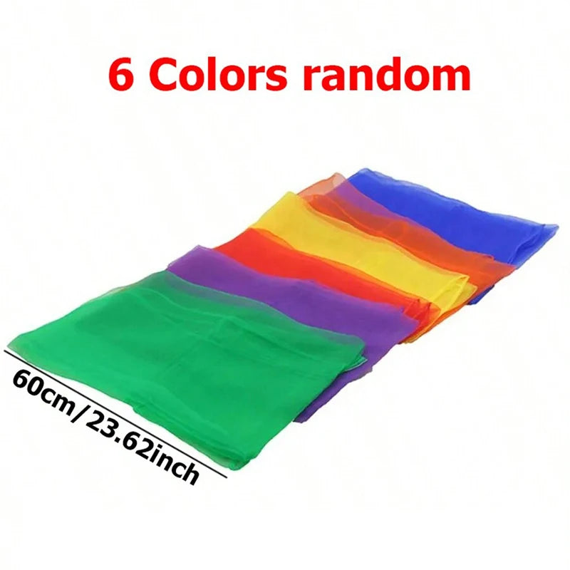 Children Handheld Ribbon Six Color Scarves Nylon Kids Outdoor Sports Toys Exercise Kindergarten Dance Performance Props TMZ