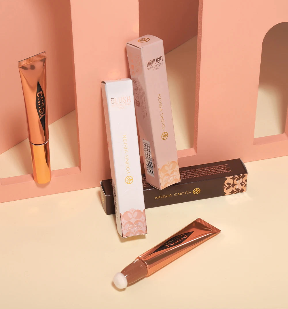 YOUNG VISION air cushion, powder blusher, high gloss stick, makeup liquid, rouge, 6 colors optional