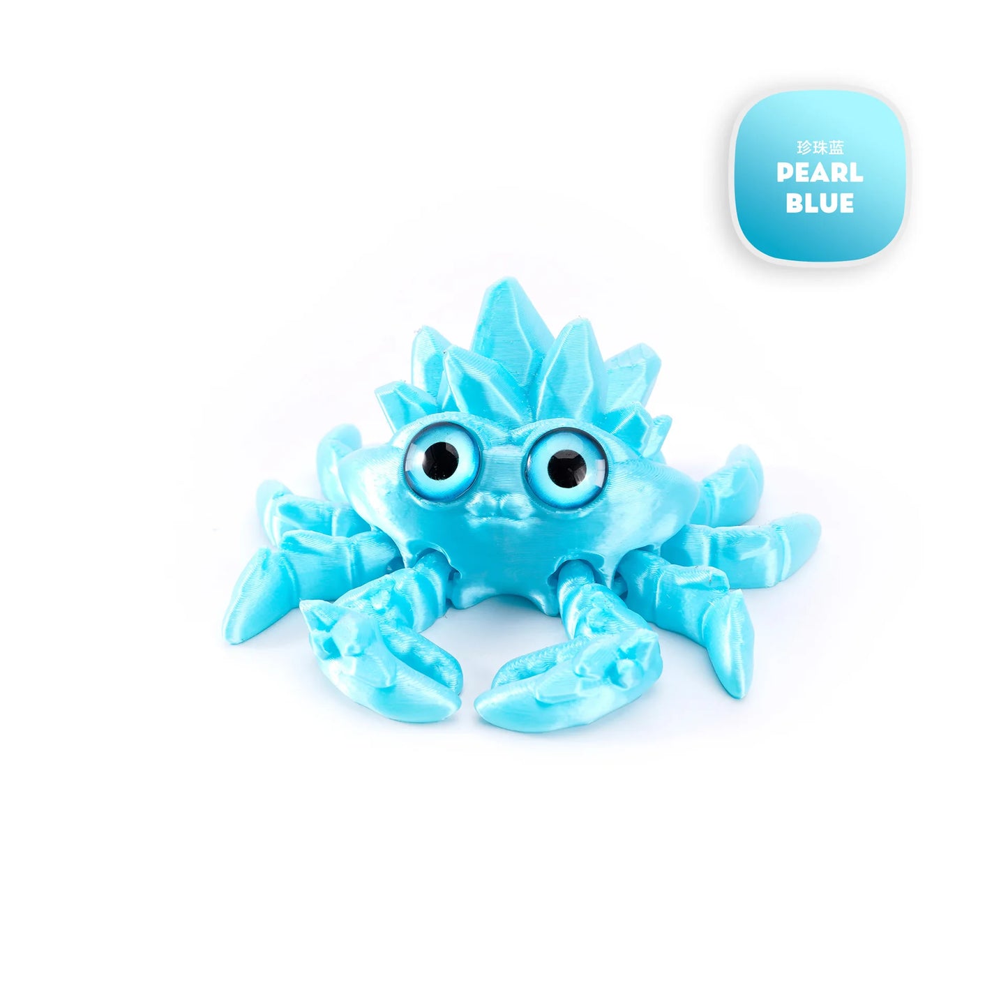 3D Printed Crystal Gems Crab Toys Joint Movable Model Novelty Animals Toy Anti-stress Figurine Miniature Desk Ornaments Birthday
