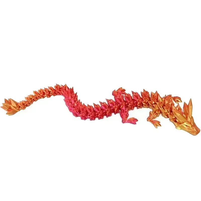 3D Printed Gem Dragon Glow in The Dark Rotatable Articulated Dragons Crystal Figures Action Toy Desktop Ornament Birthday Gifts