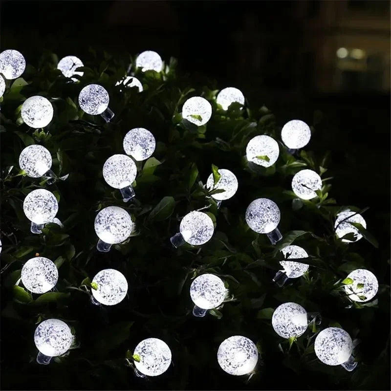 Solar Bubble Ball Light String Lights Outdoor Crystal Globe LED Fairy Lights Garden Party Easter Christmas Wedding Decorations