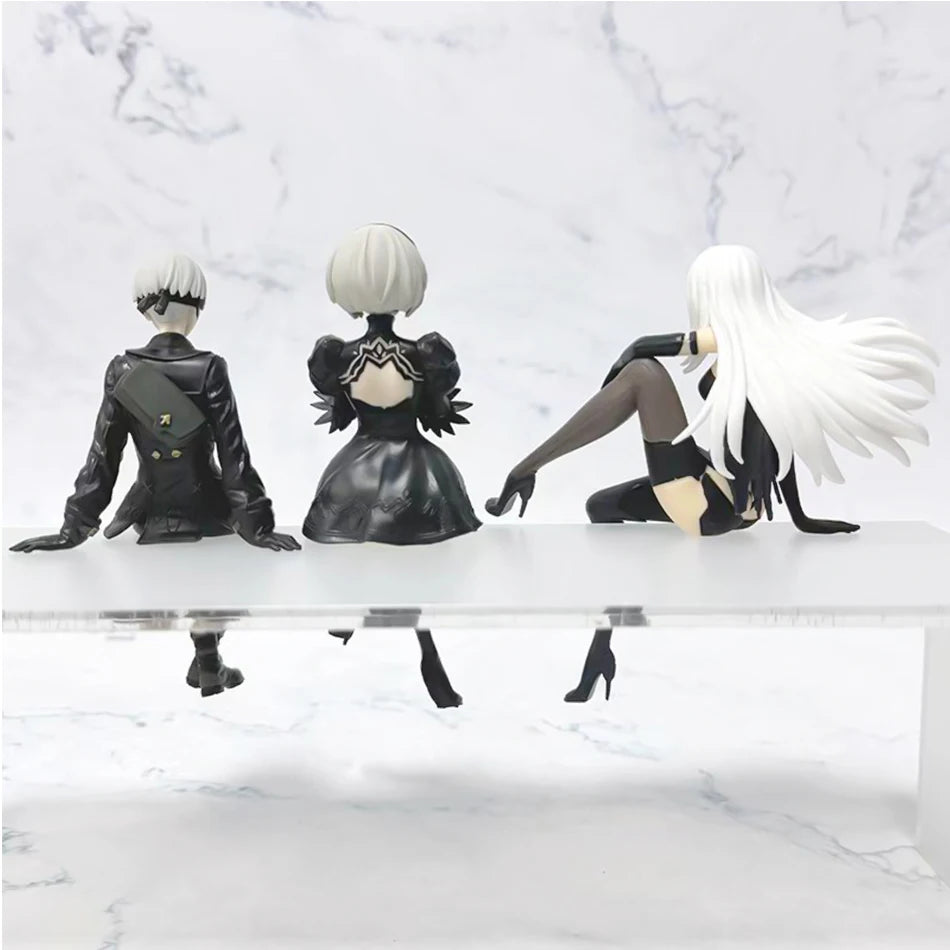 Anime NieR:Automata YoRHa A No.2 Type B Action Figure Noodle Stopper 2B 9S Sitting PosturePVC Model Collection Ornament Toy