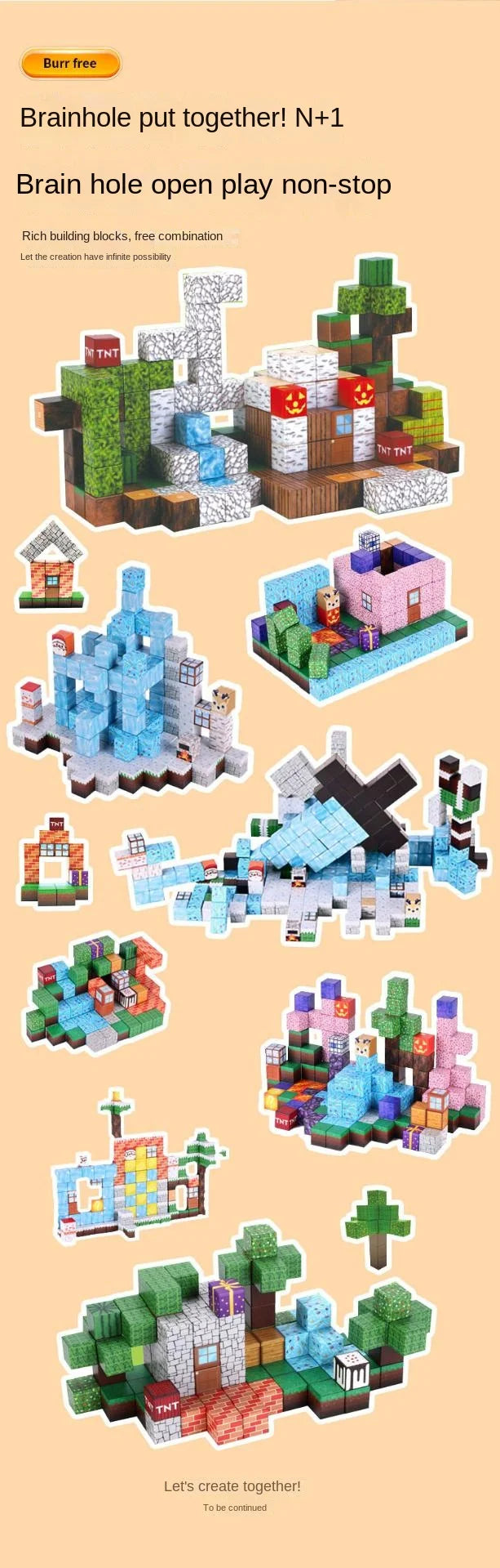 New Magnetic Blocks-Build Mine Magnet World Set for Boys Girls, Sensory Construction Toys for Toddlers Christmas Gifts
