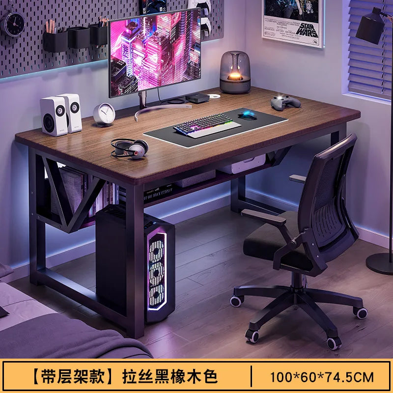 Desk Home Desktop Gaming Table and Chair Student Bedroom Learning Writing Desk Rental House Simple Long Computer Desk