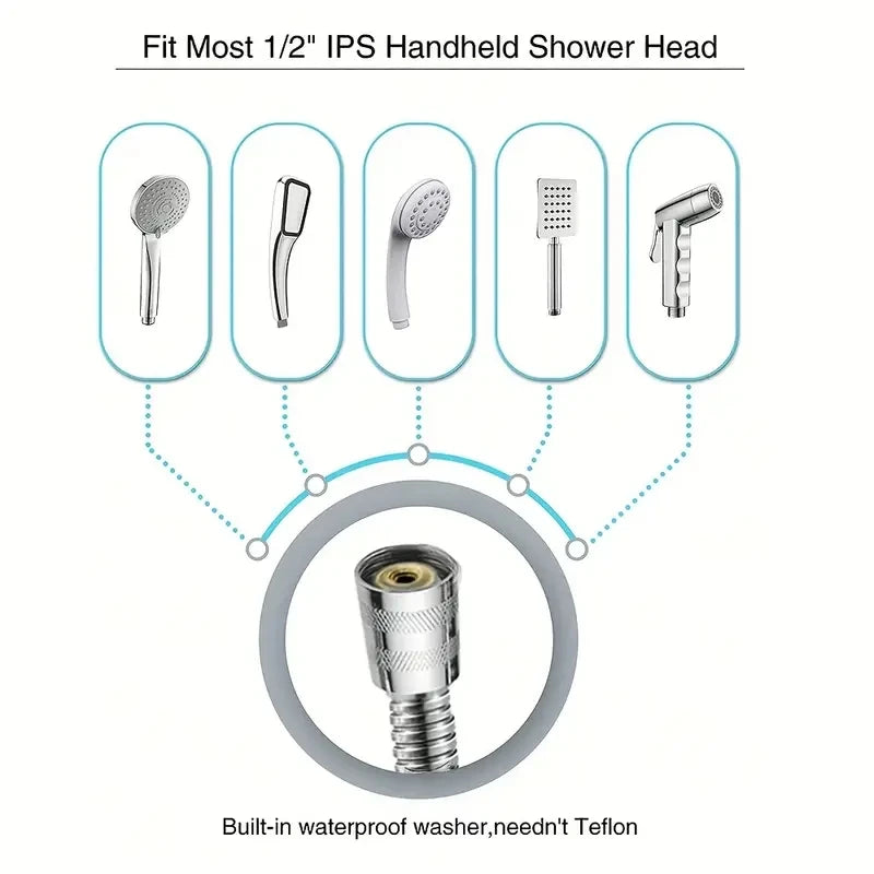 Flexible Stainless Steel Plumbing Hose Shower Head Tube Flexible Bathroom Pipe 1-3m Bath Accessories