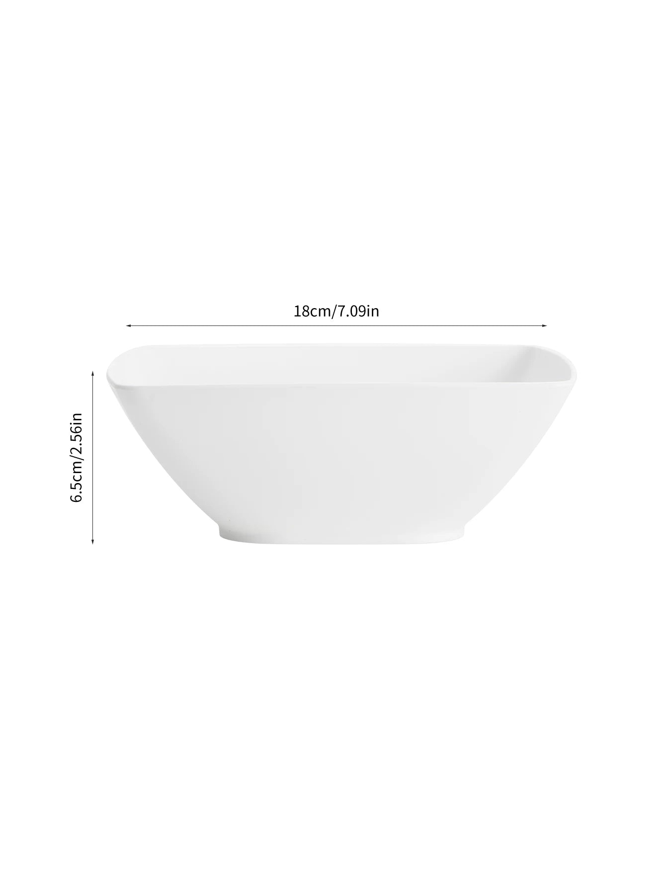 2/6/12pcs Large size plastic white square bowl reusable household plastic tableware can be used for soup noodles oatmeal salad