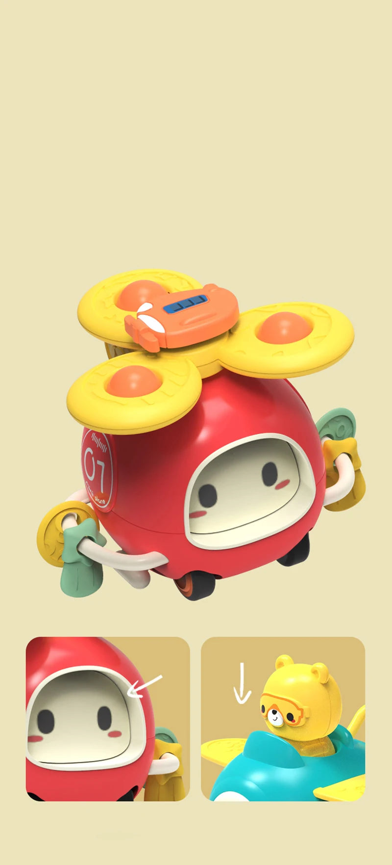 Suction Cup Spinner High Chair Baby Toys 6 12 Months Rotating Rattle Sensory Toys for Babies Educational Games Toy 1 2 3 Years