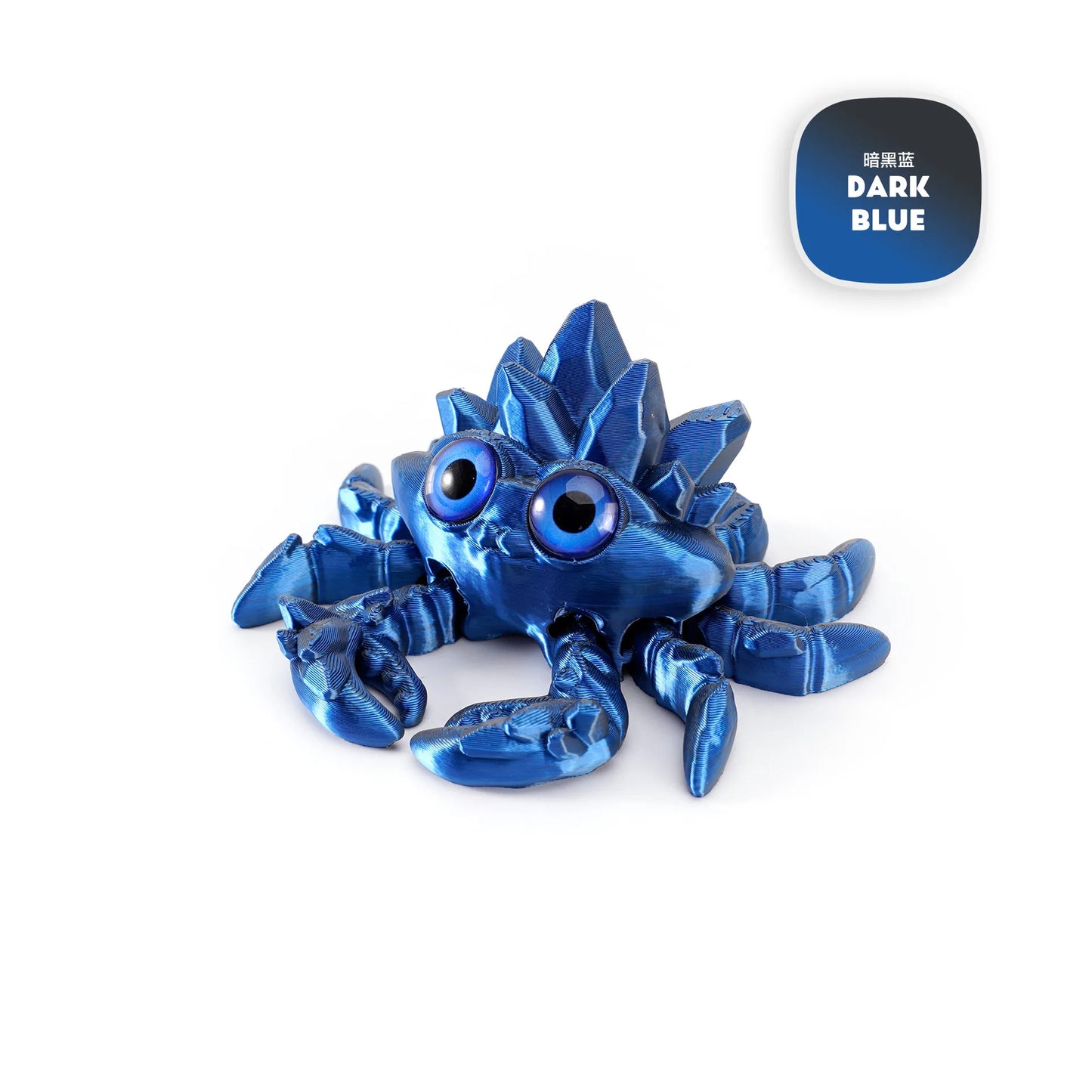 3D Printed Crystal Gems Crab Toys Joint Movable Model Novelty Animals Toy Anti-stress Figurine Miniature Desk Ornaments Birthday