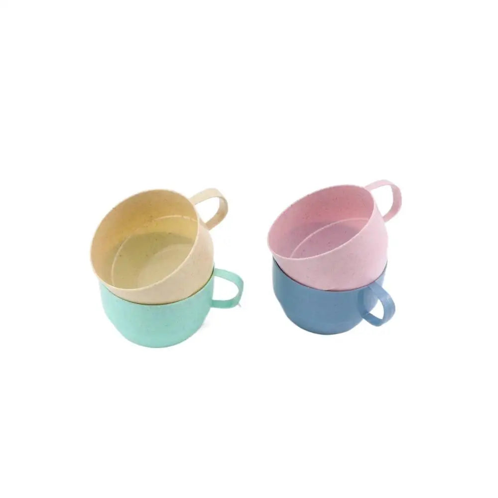 1 pcs Wide Mouth Reusable Kitchen Supplies with Handle Eco-friendly Drinking Cup Wheat Straw Cup Drinkware Coffee Mug
