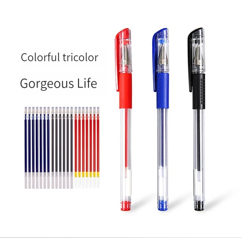 7/35 PCS Gel Pen Set School Supplies Black Blue Red Ink Color Ballpoint Pen Kawaii Pen Writing Tool School Office Stationery