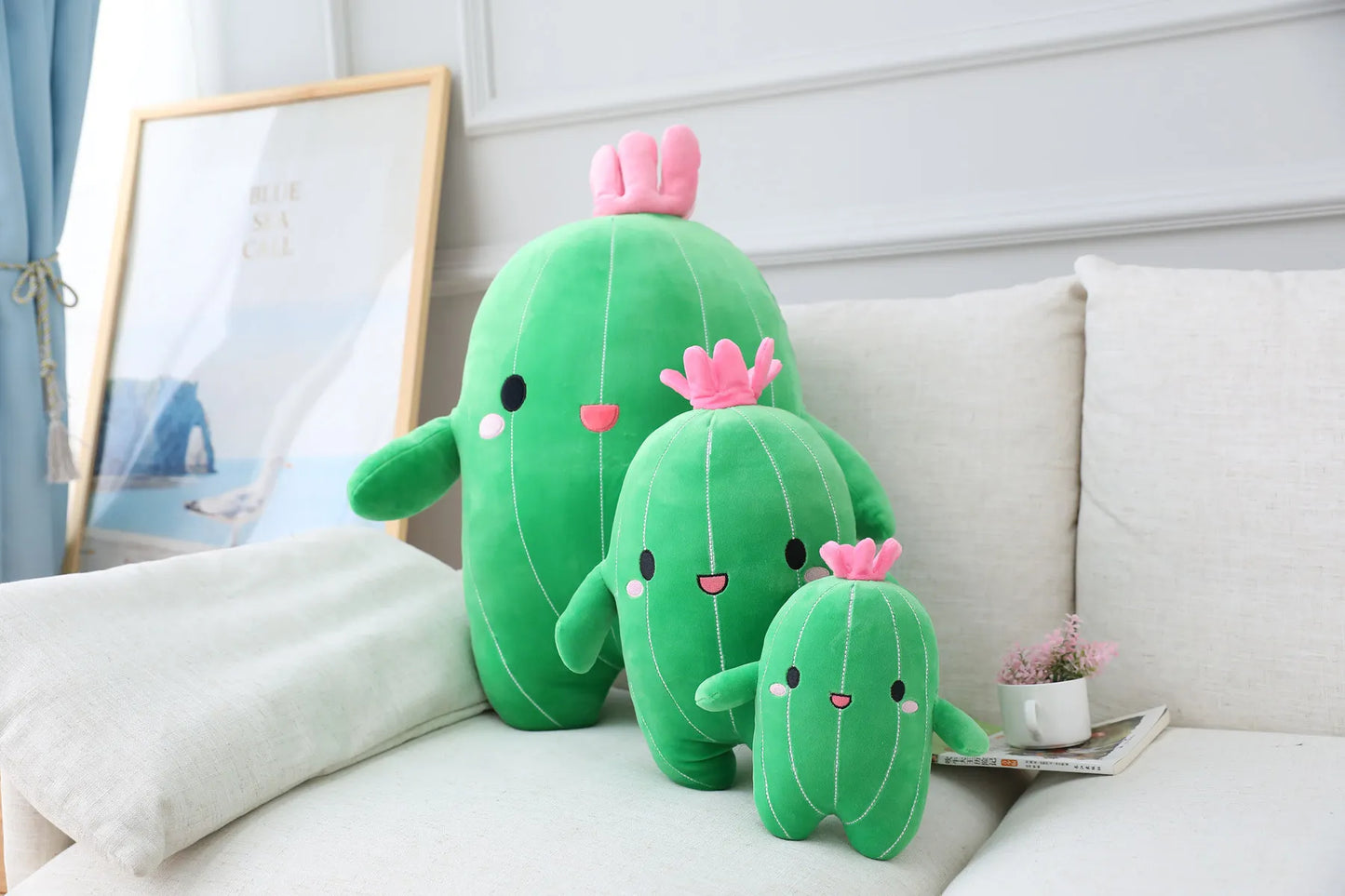 25/40/65cm Kawaii Simulation Cactus Plush Toy Cute Stuffed Plants Plushies Dolls Cartoon Soft Throw Pillow Kids Toys Home Decor