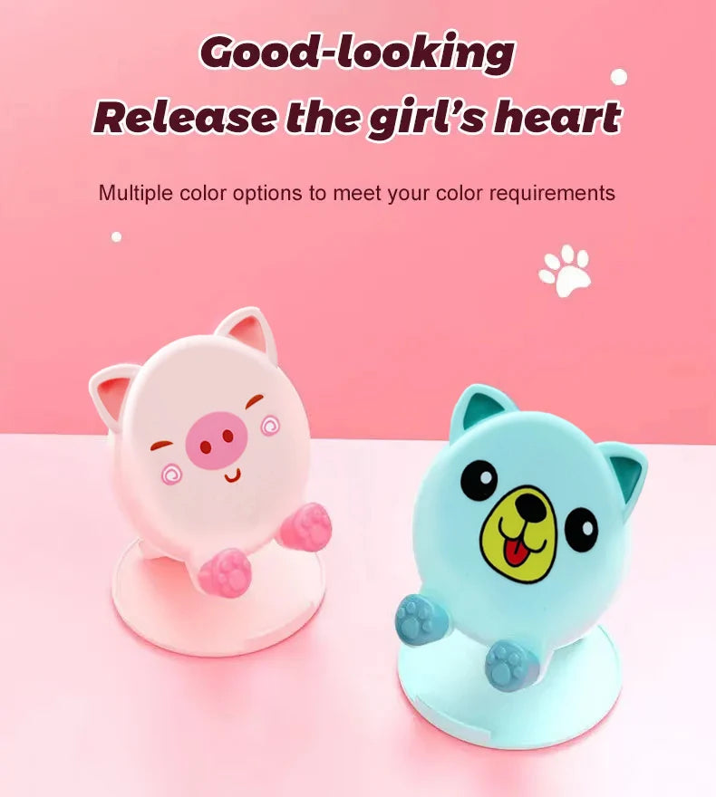 1PC New Cartoon Cute Phone Stand Folding Small Portable Multi Functional Adjustable Universal Tablet Stand Lazy God Tool