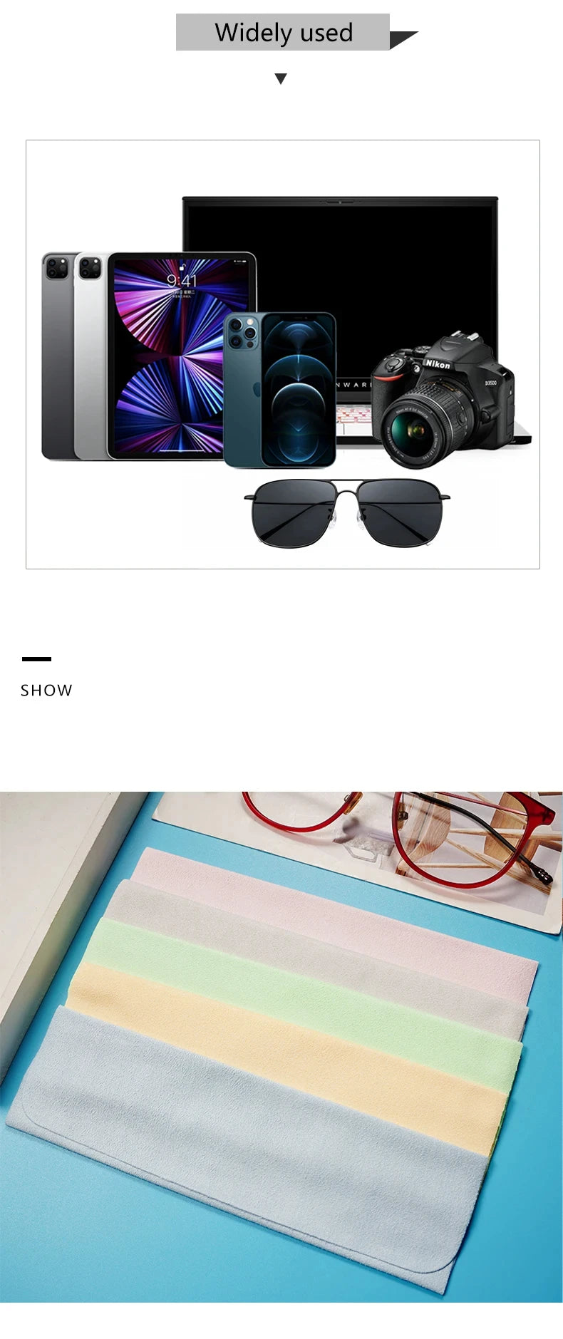 5PCS Eyeglass Cleaning Cloth Microfiber adaptable for Screens, Lenses Nylon or Polaroid Glasses 15*18cm random color
