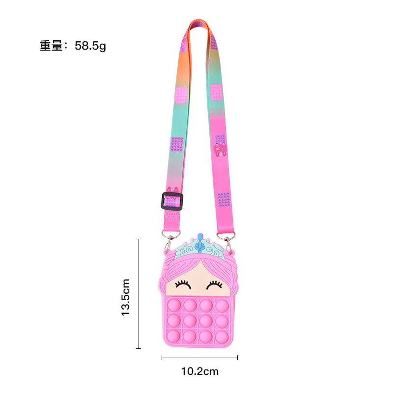 37 styles Fidget Toys Silicone Push Bubble Crossbody Bag Sensory Reliver Autism Adults Kids Handbag Squeeze Toys for Kids gifts