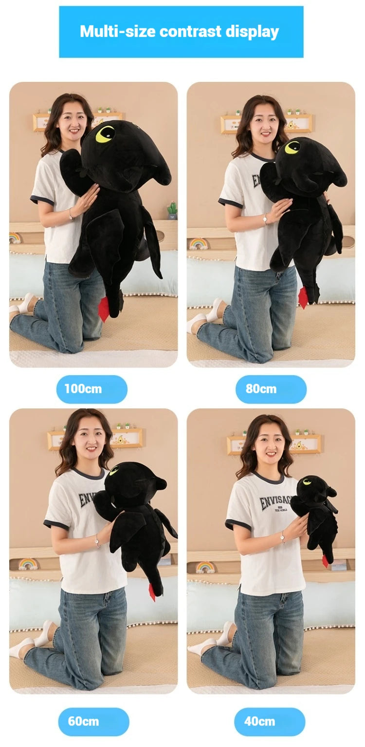 100cm Little Flying Dragon Kawaii Plush Toy Lying Posture Style Toothless Doll Pillow Children Couple Christmas Birthday Gift