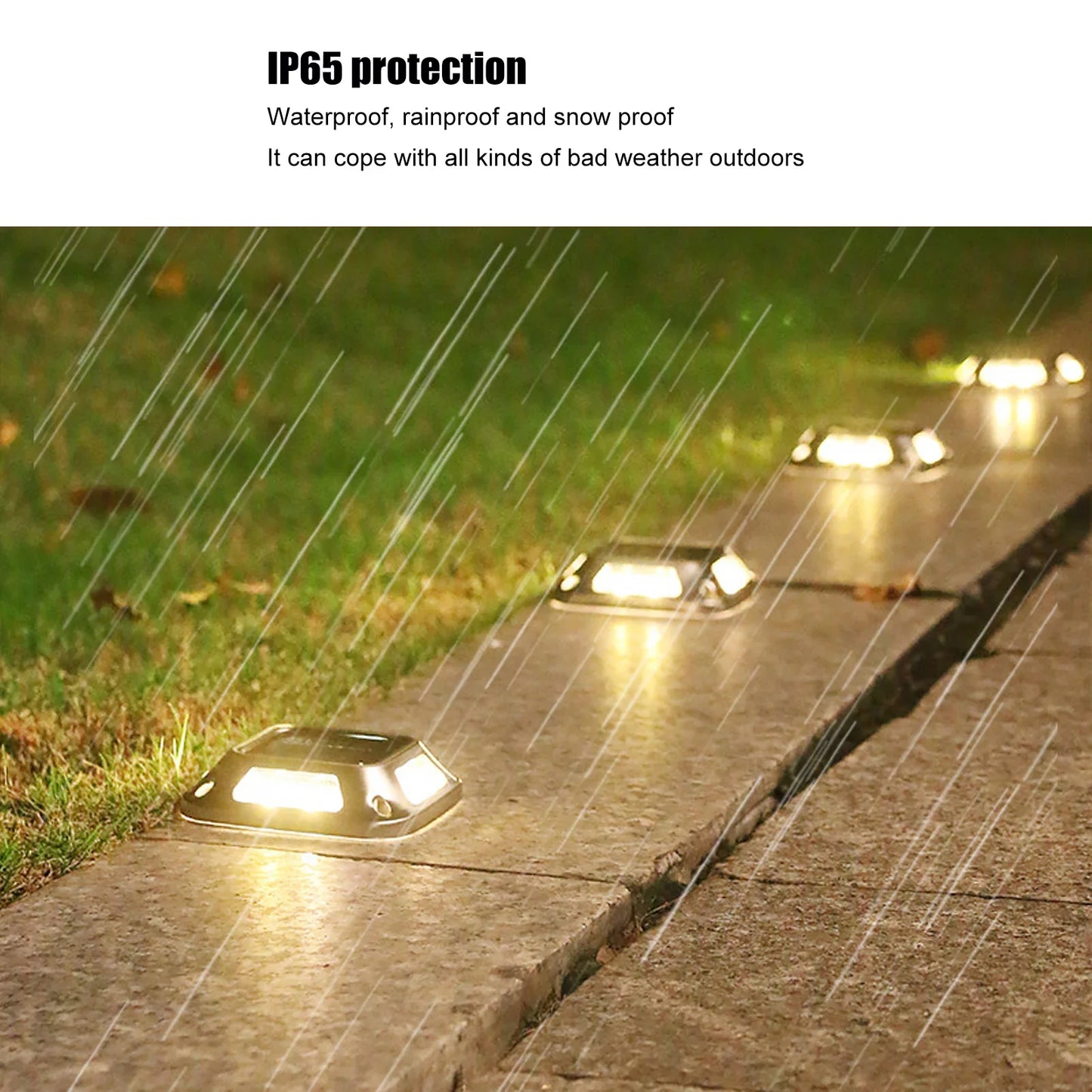 8 LEDs Solar Ground Light Solar Light Waterproof Warm Light Solar Garden Lamp Outdoor Courtyards Driveway Marker Light