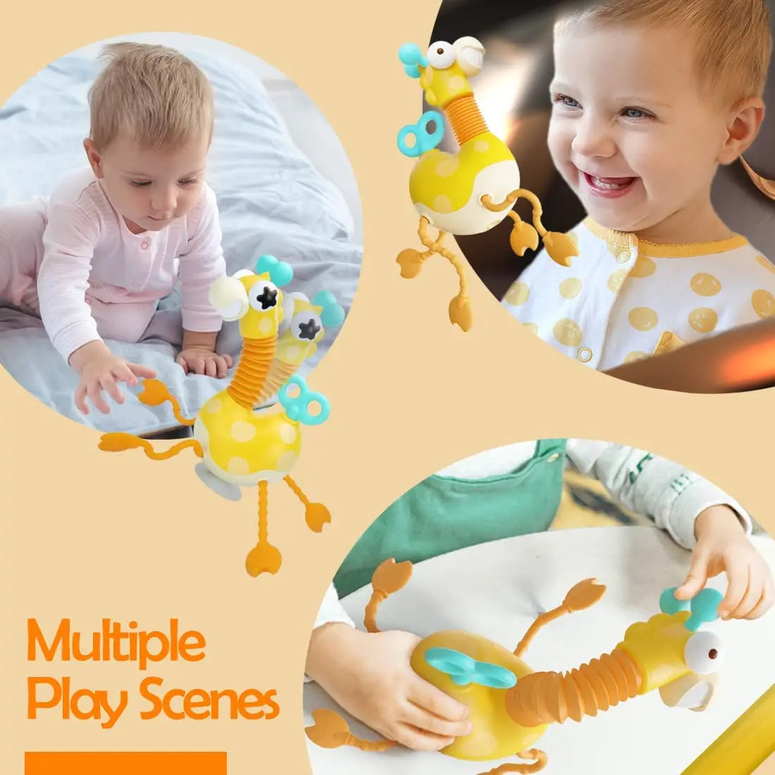 Suction Cup Spinner High Chair Baby Toys 6 12 Months Rotating Rattle Sensory Toys for Babies Educational Games Toy 1 2 3 Years