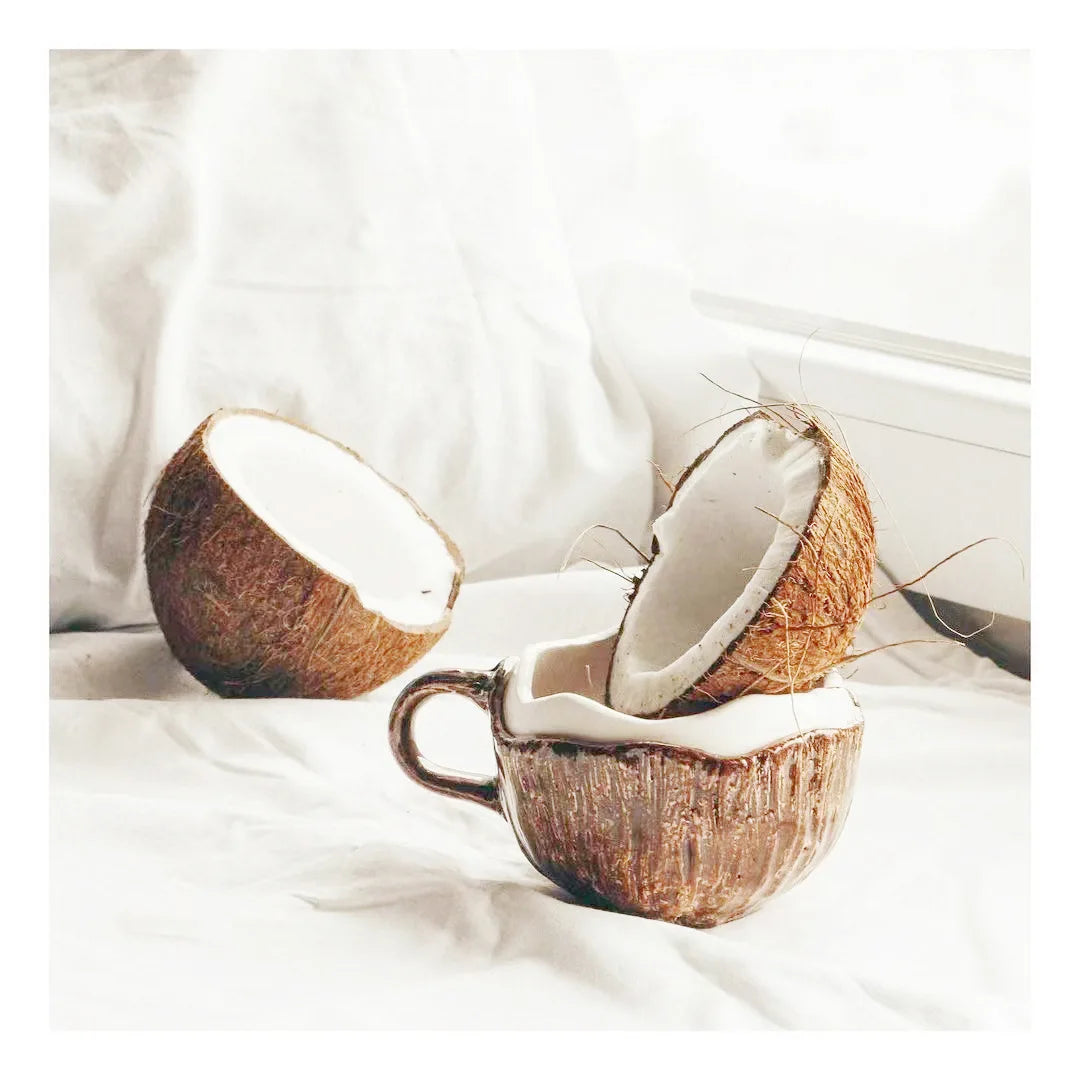 High value ins retro hand-squeezed irregular ceramic mark coconut cup coffee cup oat breakfast water cup