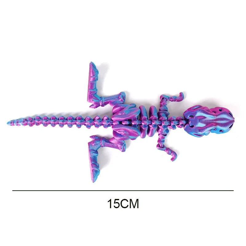 3D Printed Dragon Set Crafts Model Decoration Fidget Toy Rotatable Tyrannosaurus Rex Skeleton Dinosaur Gift for Birthdays