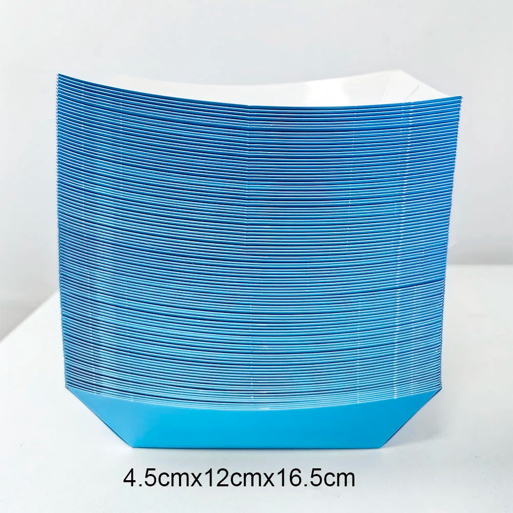 6/12/24 Solid Color Paper Food Trays Disposable Food Boat Black White Blue Yellow Popcorn Box Baby Showe Birthday Party Supplies