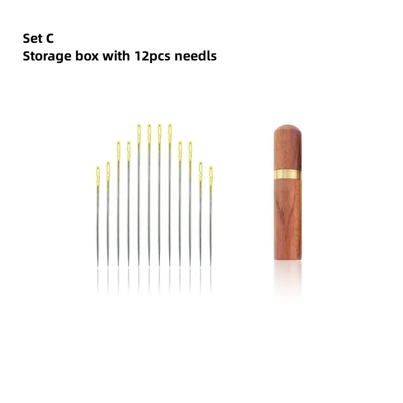 12/36PCS Sewing Needles Multi-size Side Opening Stainless Steel Darning Sewing Household Hand Tools Sewing Tools and Accessoires