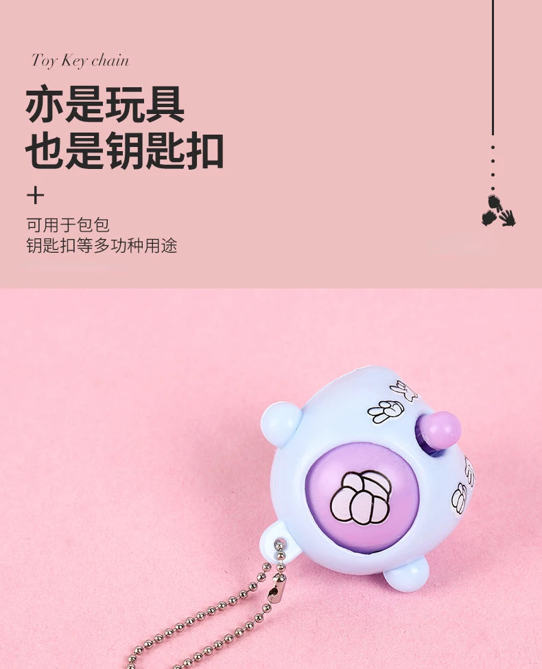 Mini Egg Stone Paper Scissors Toy Colored Round Egg Cartoon Lovely Gift Key Chain Party Interactive Toy Stress Reliever
