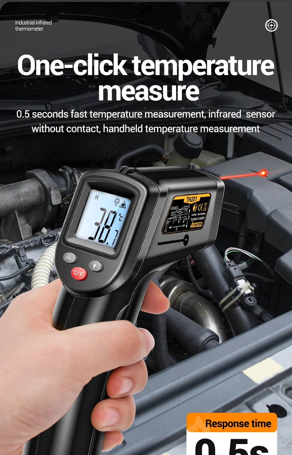 ANENG TH201 Celsius Display Digital Infrared Thermometer Highly Sensitive Non-contact Temperature Measuring Gun Hygrometer