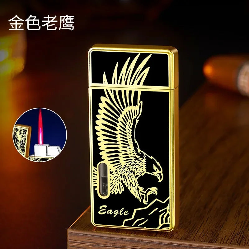 Windproof Metal Lighter Waterproof Portable Cigarette Lighter Red Fire Flame Direct Cigar Gas Lighter Smoke Accesoires for Men