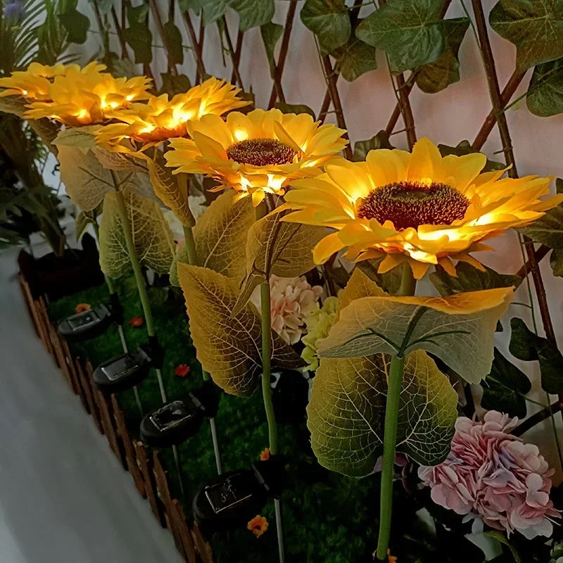 LED Solar Sunflower Outdoor Lawn Light Garden Yard Lawn Night Lamp Landscape Garden Home 2025 Ramadan Wedding Decorations