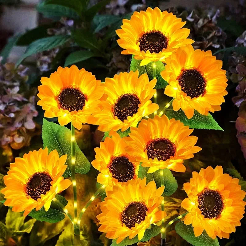 LED Solar Sunflower Outdoor Lawn Light Garden Yard Lawn Night Lamp Landscape Garden Home 2025 Ramadan Wedding Decorations