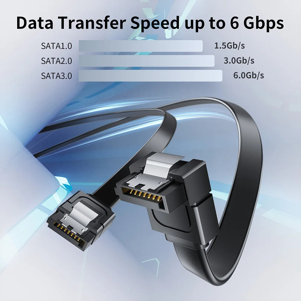Genuine SATA III Cable 6.0 Gbps Sata 3 Sata III cable cable with Locking Latch Angle Sata 3.0 cable for SSD 2.5",3.5''HDD Drive