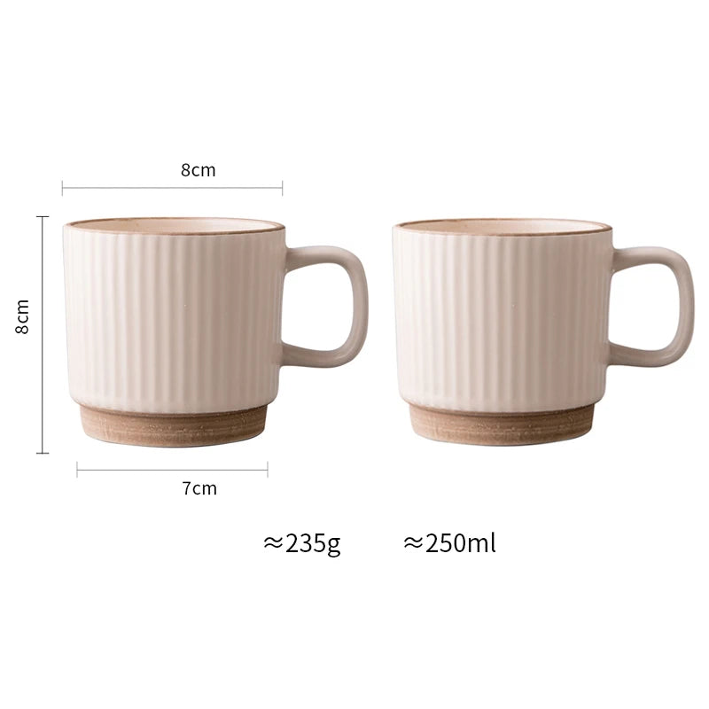 2PCS 250ML Antique Relief Mug Ceramic Water Cup Coffee Cup Household Water Cup Coffee Shop Milk Cup