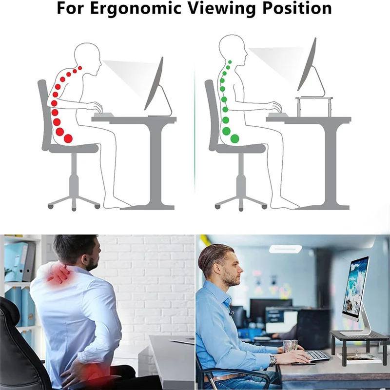 3 Height Adjustable Computer Monitor Stand Riser For Desk–New Pc Laptop Tv For Desktop Monitor Stand