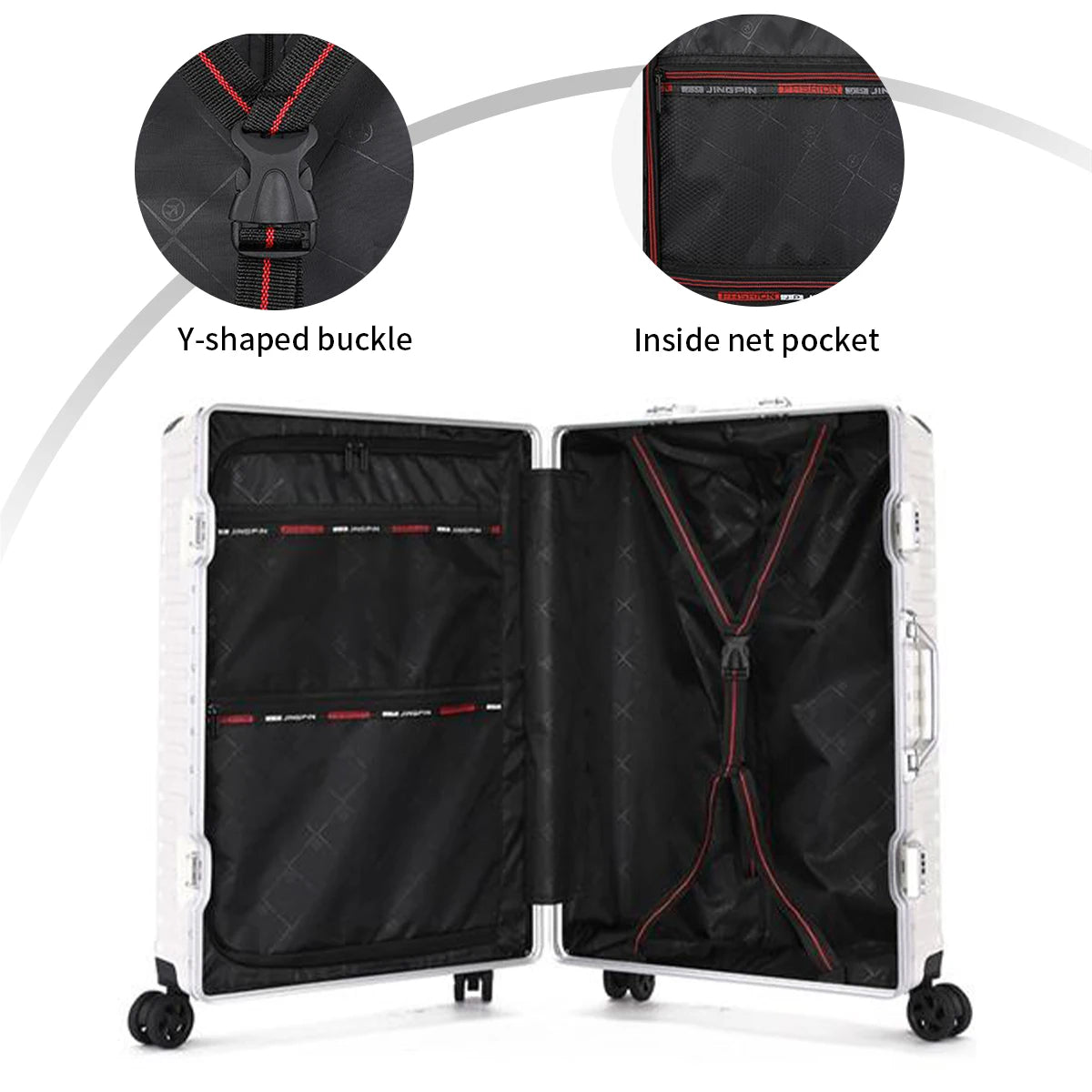 Trolley Luggage 20 24 26 28" Aluminum Frame Rolling Luggage Case USB Travel Suitcase on Wheels Combination Lock Carry on Luggage