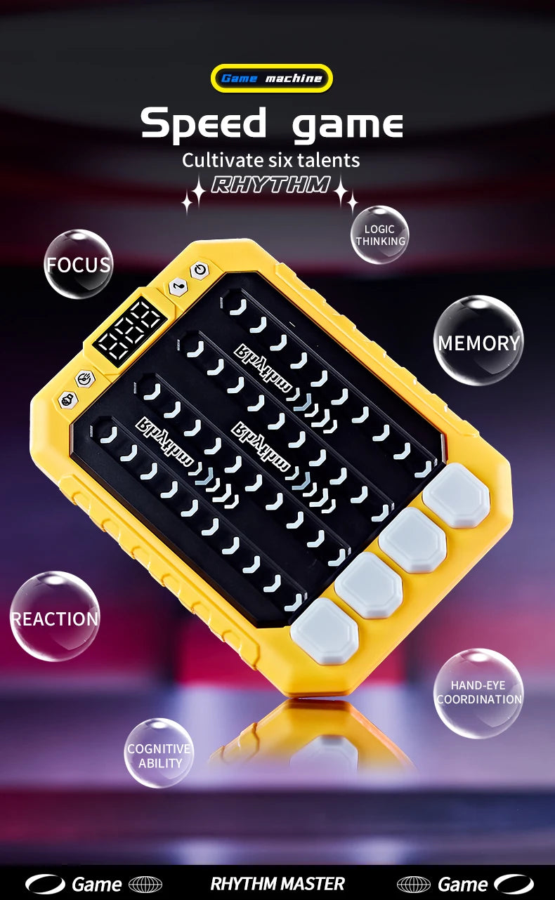 ZLang Dancing Handheld Memory Game Quick Push Game Fidget Toys for Adults Rhythm Handheld Game Machine Light Up Stress Relief