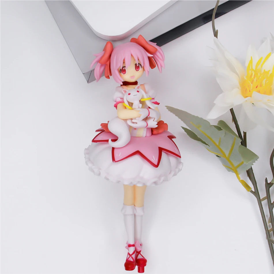 18CM Puella Magi Madoka Magica Aniem Figure Kaname Madoka Magic Girl PVC Anime Action Figures Model Anime Cartoon Model Toy Gift