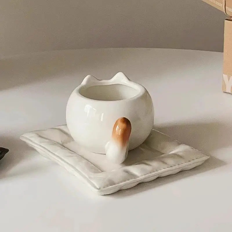 210ml Ceramic Mug Cartoon Siamese Cat Coffee Cup Underglaze Colored Cat Water Cup Home Breakfast Milk Coffee Mug Birthday Gift